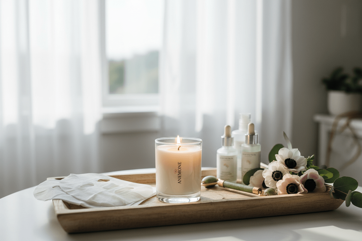 Bergamot & Lemon Home Spa Candle - Spa Sanctuary Candle - Pure Citrus Escape - Anemone