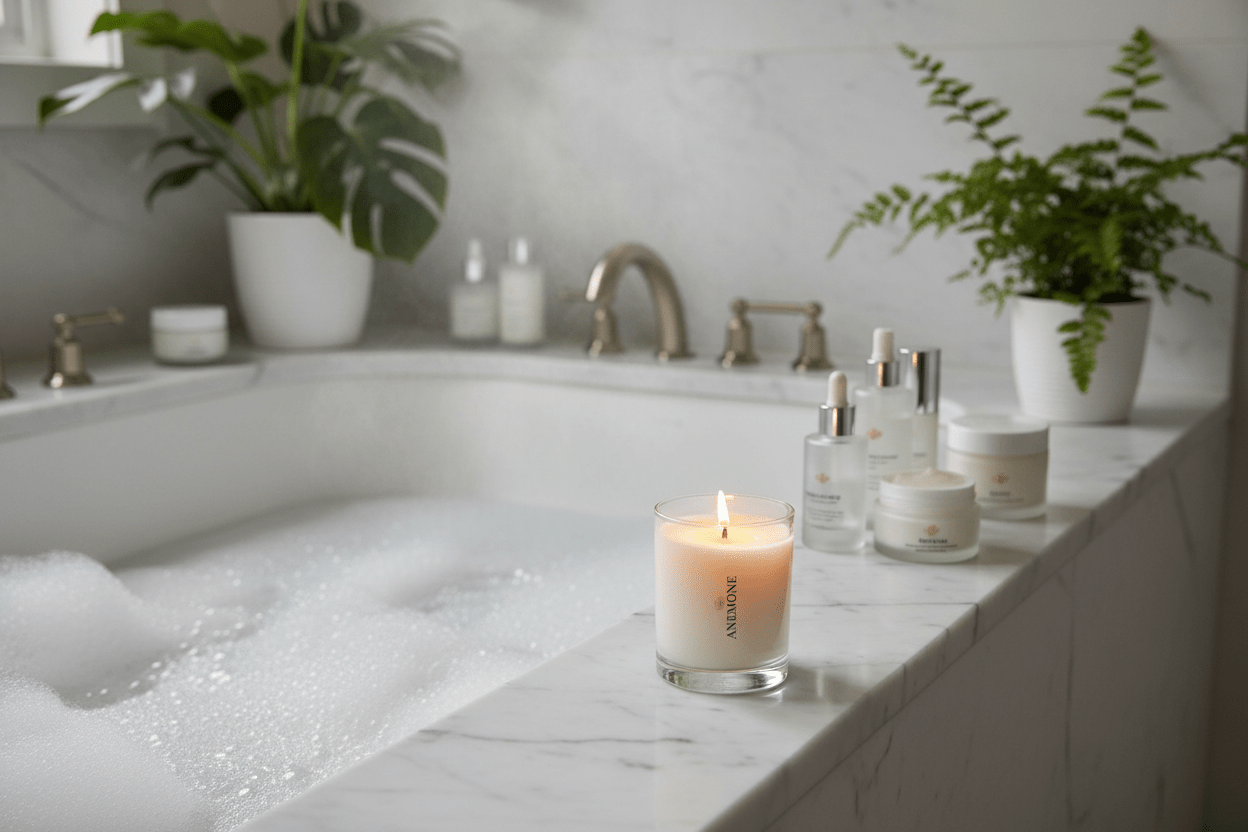 Bergamot & Lemon Home Spa Candle - Spa Sanctuary Candle - Pure Citrus Escape - Anemone