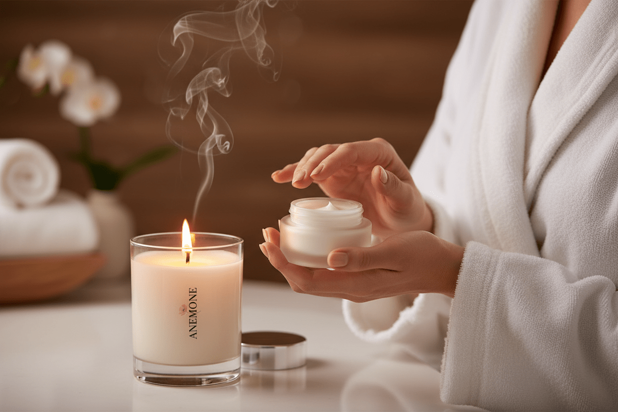 Bergamot & Lemon Home Spa Candle - Spa Sanctuary Candle - Pure Citrus Escape - Anemone
